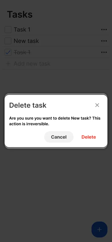 Deleting task