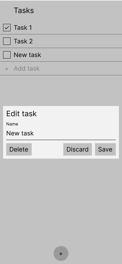 Display tasks wireframe